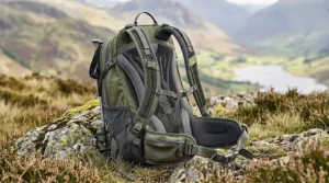 Breathable mesh back panel on a day pack for hiking designed for hillwalking