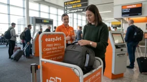 Underseat backpack for flights checked against EasyJet free small cabin bag dimensions.