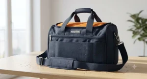 Lightweight water-resistant small underseat bag for easyJet showing durable handles and shoulder strap.
